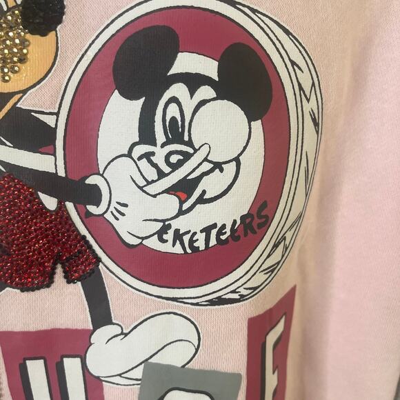 Disney 100 Mickey Mouse Club Varsity Jacket Women’s Small Pink Gray Letterman - Picture 14 of 16
